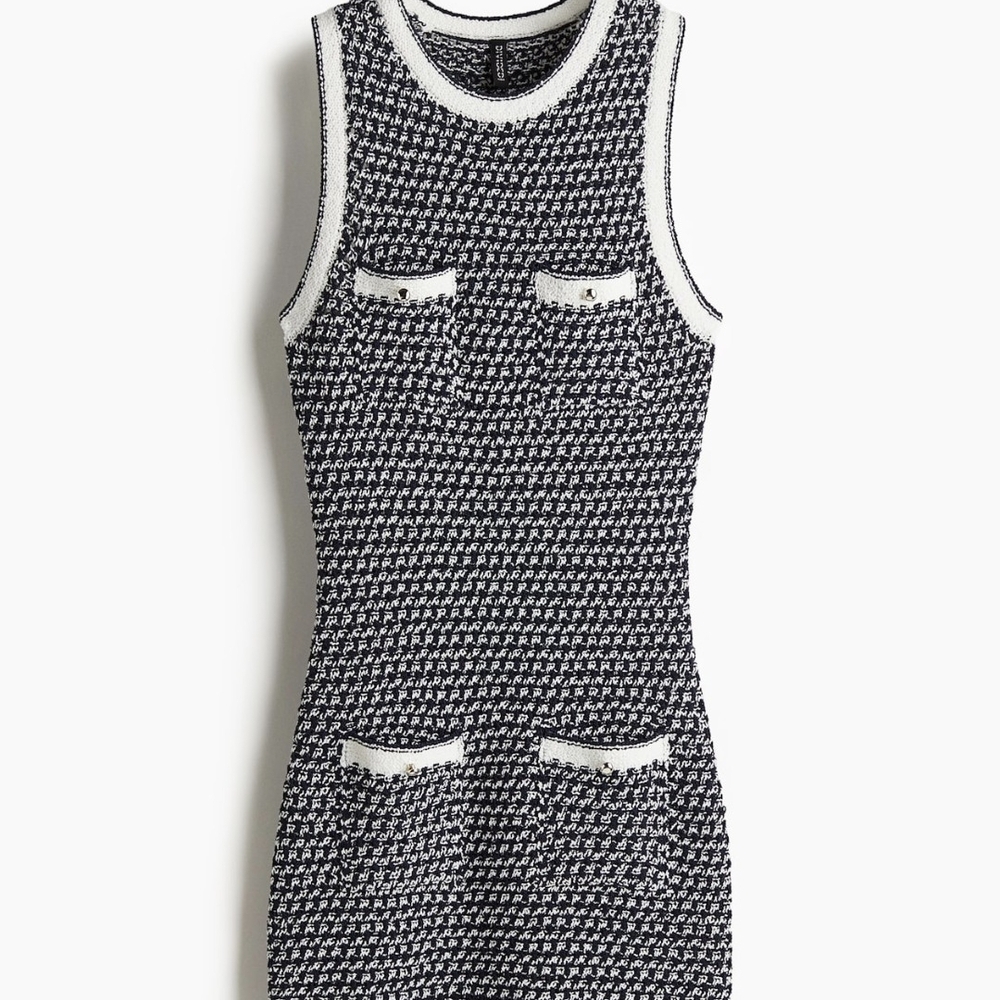 H&M Black and White Tweed Dress